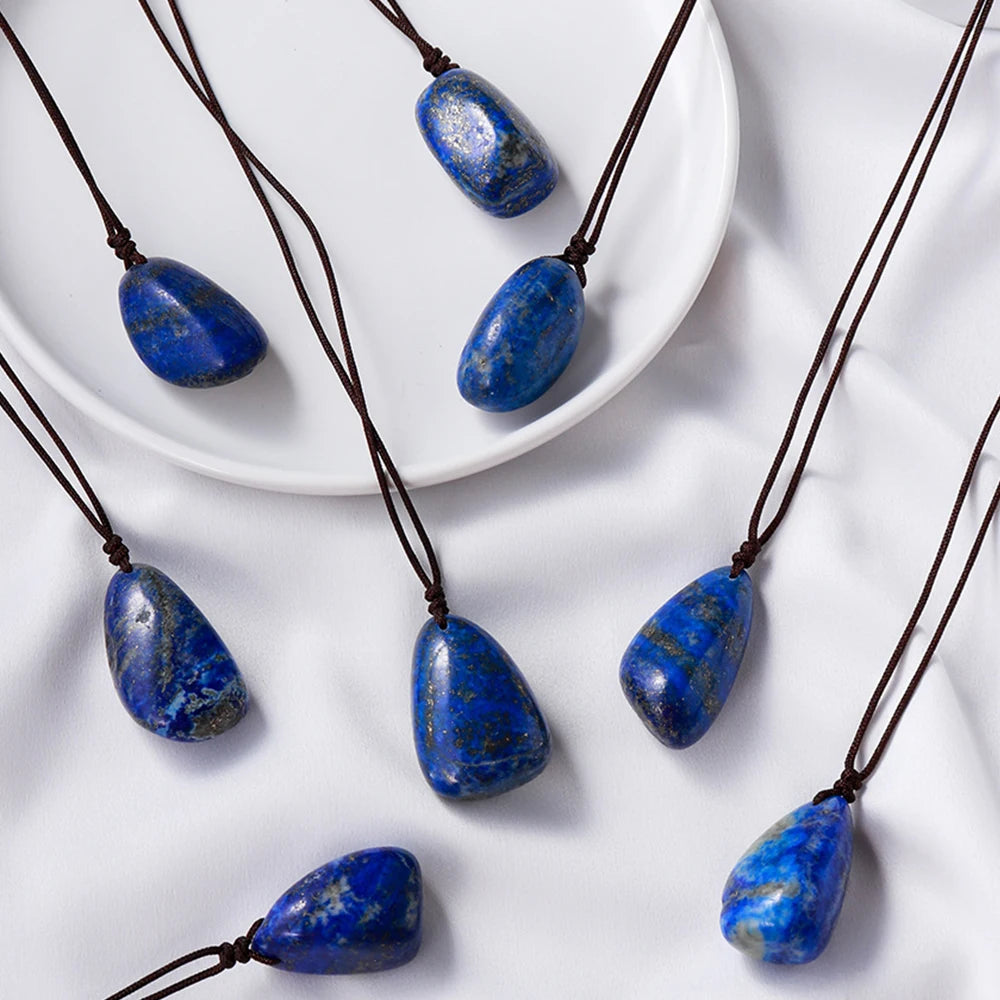 1Pc Natural Lapis Lazuli Rough Stone Pendants Poished Energy Gemstone Healing Crystals DIY Home Decor Charms Jewelry Gift
