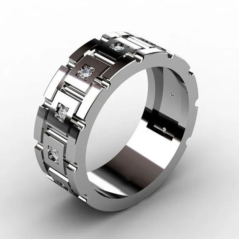 NUNCAD Classic Creative Gold Silver Color Crystal Rings Men Women Punk Rings Fashion Female Party Jewelry Wedding Bridal Gift