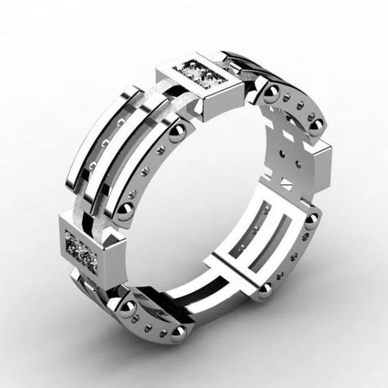 NUNCAD Classic Creative Gold Silver Color Crystal Rings Men Women Punk Rings Fashion Female Party Jewelry Wedding Bridal Gift