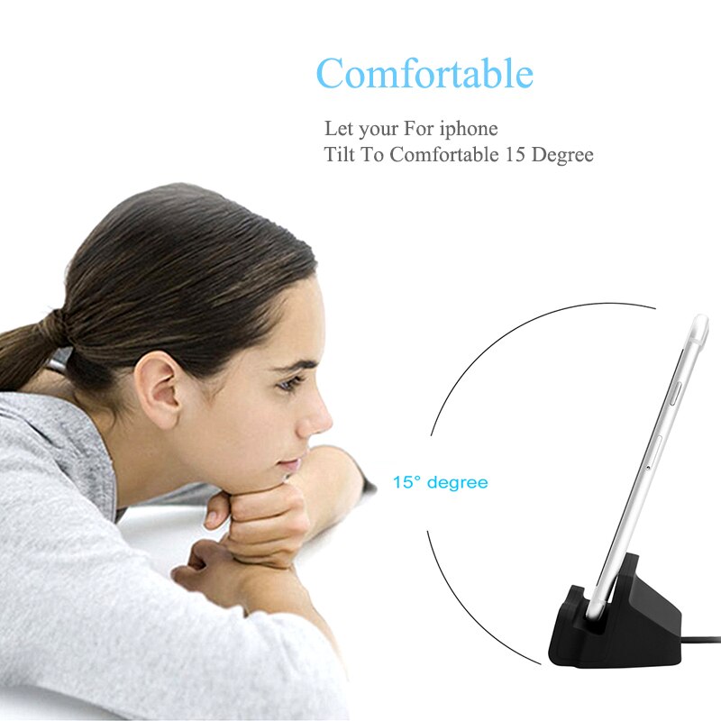 Docking Station Charger For iPhone Android Type C Desktop Charging Port Sync Cradle Dock Stand Holder Micro USB-C Phone Chargers