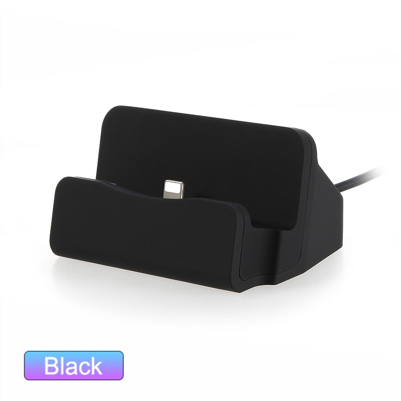 Docking Station Charger For iPhone Android Type C Desktop Charging Port Sync Cradle Dock Stand Holder Micro USB-C Phone Chargers
