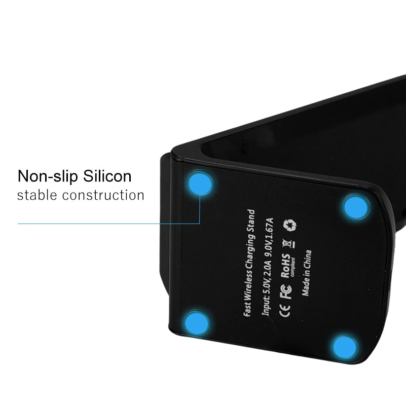 30W Qi Wireless Charger Stand for iPhone 12 pro SE2 XS 8 X Samsung S9 S10 S20 Fast Wireless Charging Station Phone Charger Stand