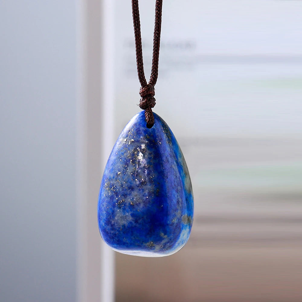 1Pc Natural Lapis Lazuli Rough Stone Pendants Poished Energy Gemstone Healing Crystals DIY Home Decor Charms Jewelry Gift