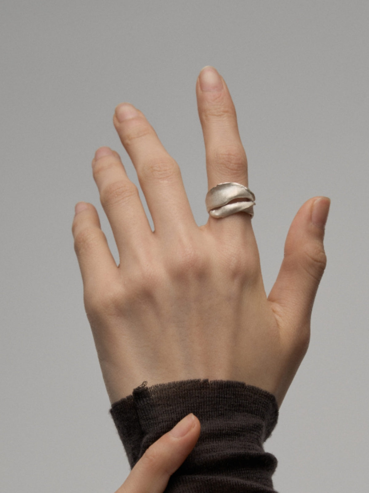 Empress47cermin Moon Flap Ring Original Design Normcore 925 Silver Ring Men and Women Daily Work Clothing Gift