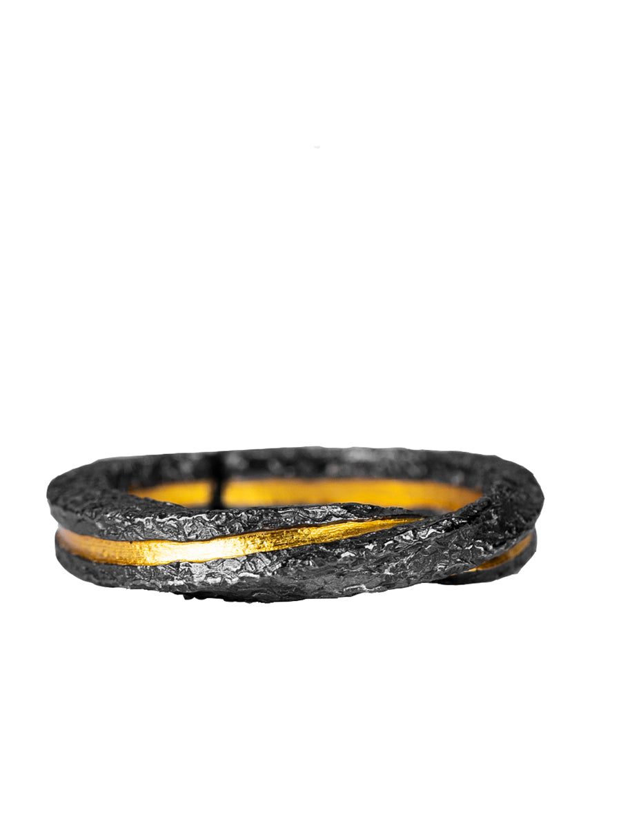 New Mobius Ring Sterling Silver Ring Niche Design High-Grade Gold Wrong Silver Couple Ring Men and Women Ring