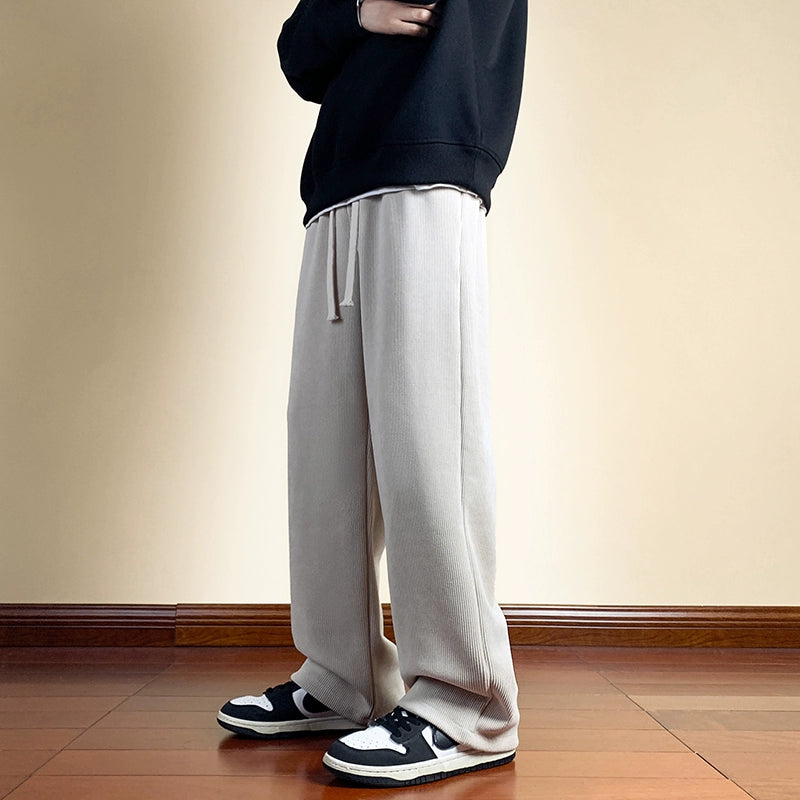 Corduroy Pants Men's Spring and Autumn Men's Straight Casual Trousers American Retro Loose Loose Pants Boys' Sweatpants