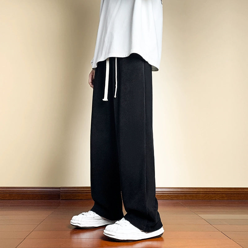 Corduroy Pants Men's Spring and Autumn Men's Straight Casual Trousers American Retro Loose Loose Pants Boys' Sweatpants