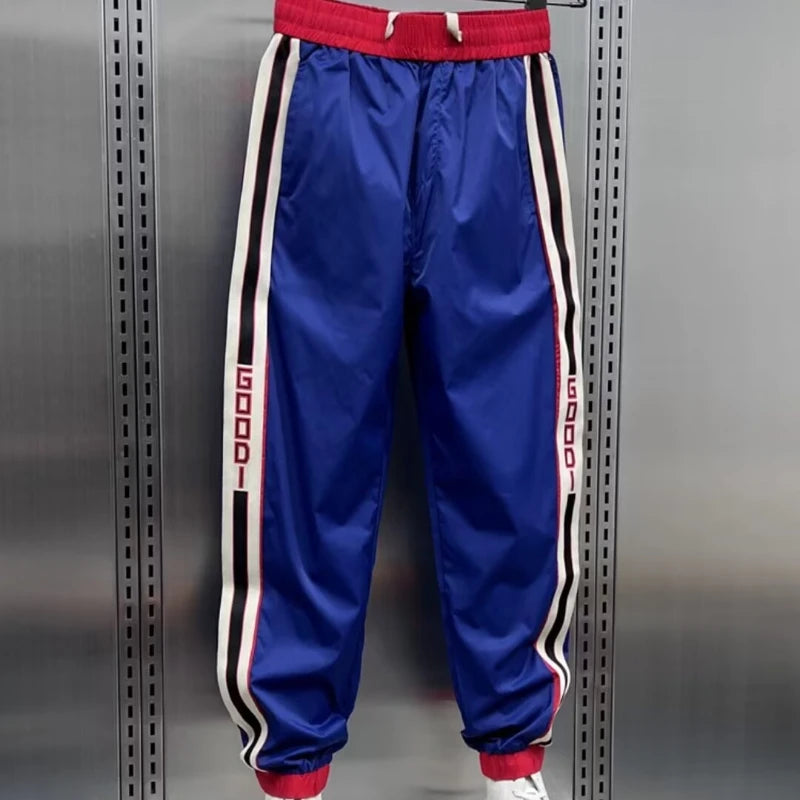 2024 Men's Joggers Casual Pants Sweatpants Workout Running Gym Fitness Blue Sports Trousers Men Clothing Digital Printing
