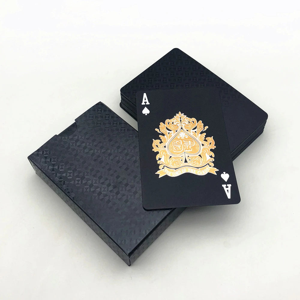 New Gold Playing Cards Plastic Poker Game Deck Foil Pokers Pack Magic Waterproof Card Gift Collection Gambling Board Game