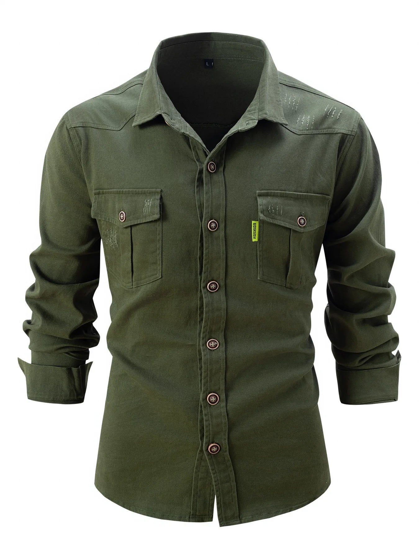 Autumn Men's European Size Long Sleeve Shirt Casual Comfortable Fit Three-Dimensional Frame Figure Lapel Straight Tube Tops