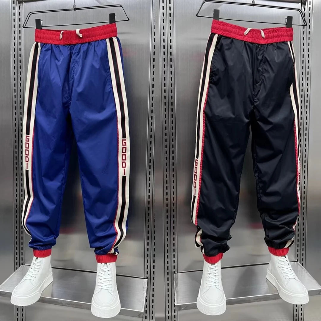 2024 Men's Joggers Casual Pants Sweatpants Workout Running Gym Fitness Blue Sports Trousers Men Clothing Digital Printing