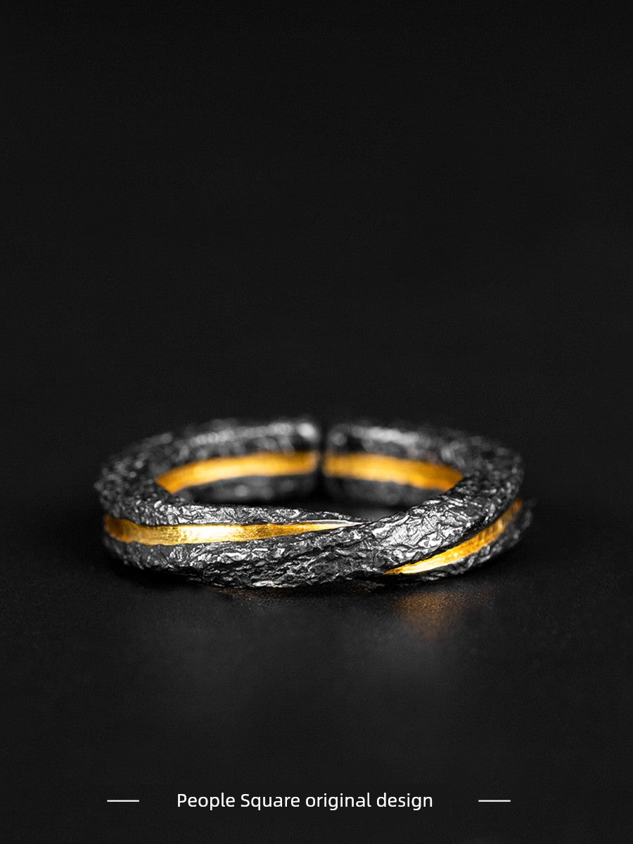 New Mobius Ring Sterling Silver Ring Niche Design High-Grade Gold Wrong Silver Couple Ring Men and Women Ring