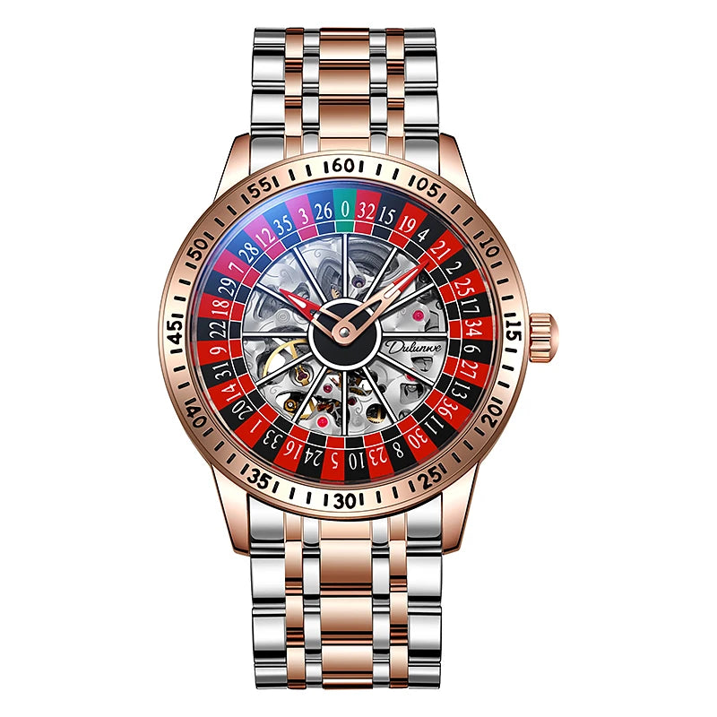 Gambling plate dial Luxury Brand Waterproof Mechanical Watches for Mens Fashion Automatic Skeleton Wristwatch Reloj Hombre