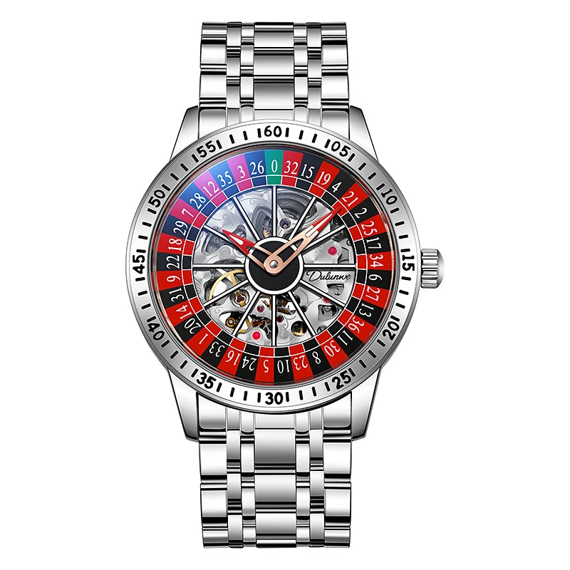 Gambling plate dial Luxury Brand Waterproof Mechanical Watches for Mens Fashion Automatic Skeleton Wristwatch Reloj Hombre