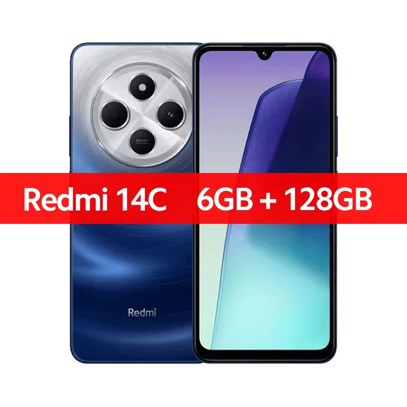 Xiaomi Global Version Redmi 14C Smartphone MediaTek Helio G81-Ultra 50MP AI Dual camera 5160mAh 6.88" 120Hz Display HyperOS