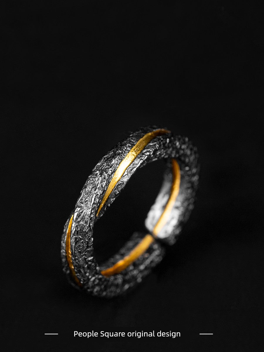 New Mobius Ring Sterling Silver Ring Niche Design High-Grade Gold Wrong Silver Couple Ring Men and Women Ring