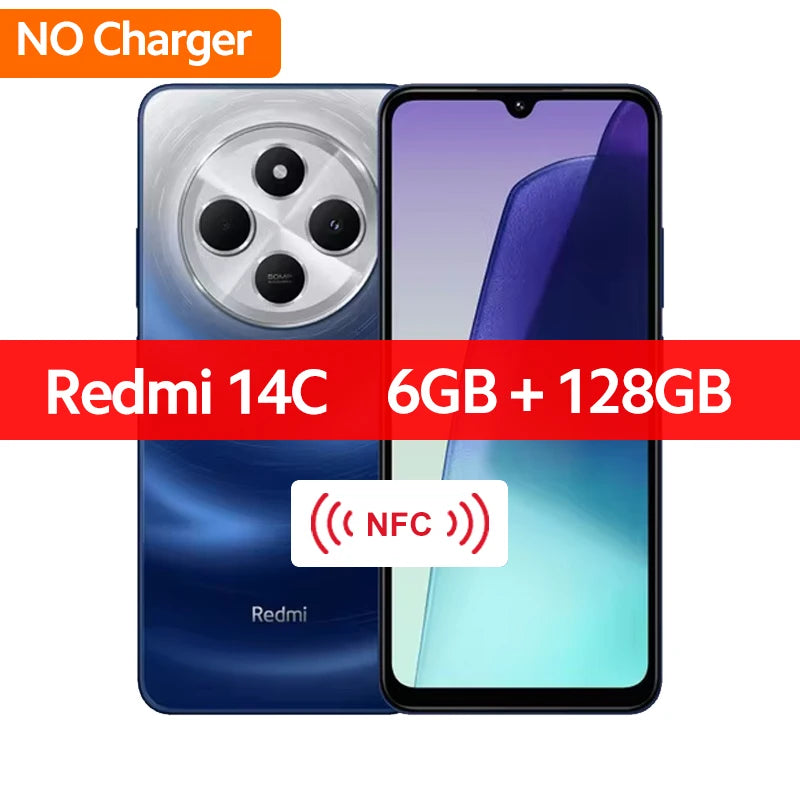 Xiaomi Global Version Redmi 14C Smartphone MediaTek Helio G81-Ultra 50MP AI Dual camera 5160mAh 6.88" 120Hz Display HyperOS