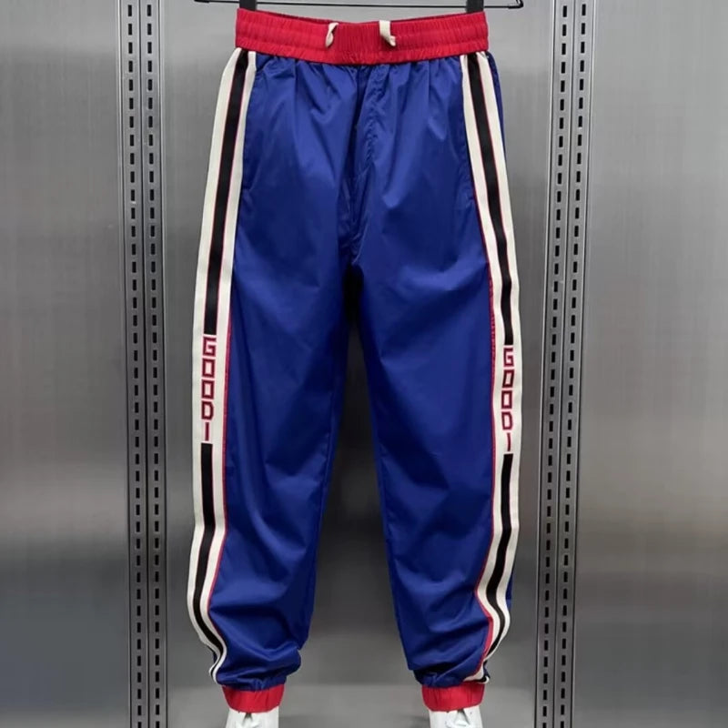 2024 Men's Joggers Casual Pants Sweatpants Workout Running Gym Fitness Blue Sports Trousers Men Clothing Digital Printing