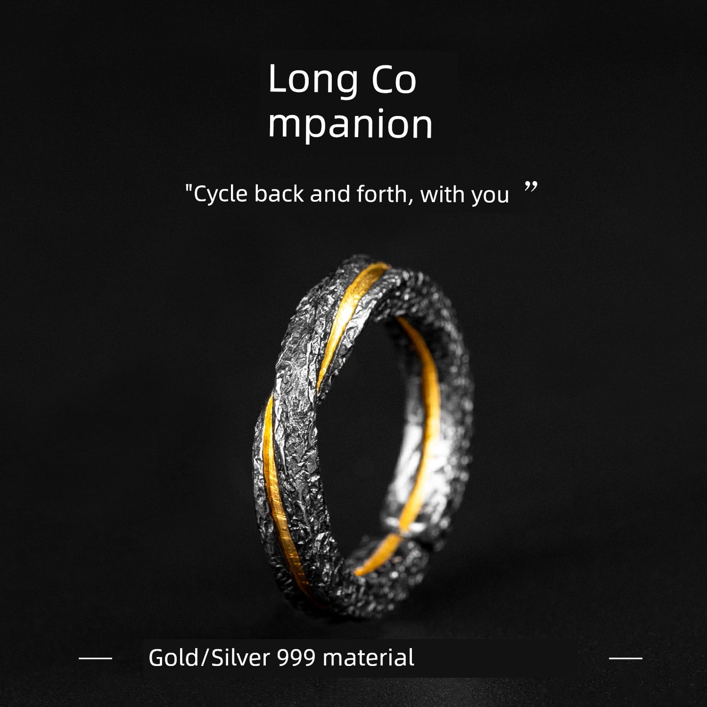 New Mobius Ring Sterling Silver Ring Niche Design High-Grade Gold Wrong Silver Couple Ring Men and Women Ring