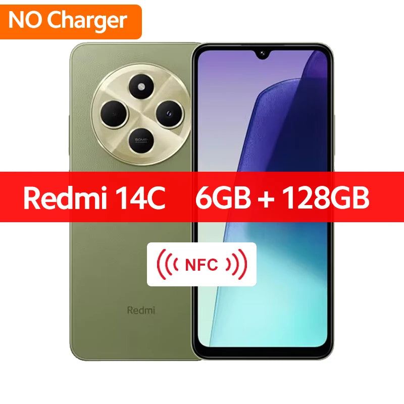 Xiaomi Global Version Redmi 14C Smartphone MediaTek Helio G81-Ultra 50MP AI Dual camera 5160mAh 6.88" 120Hz Display HyperOS