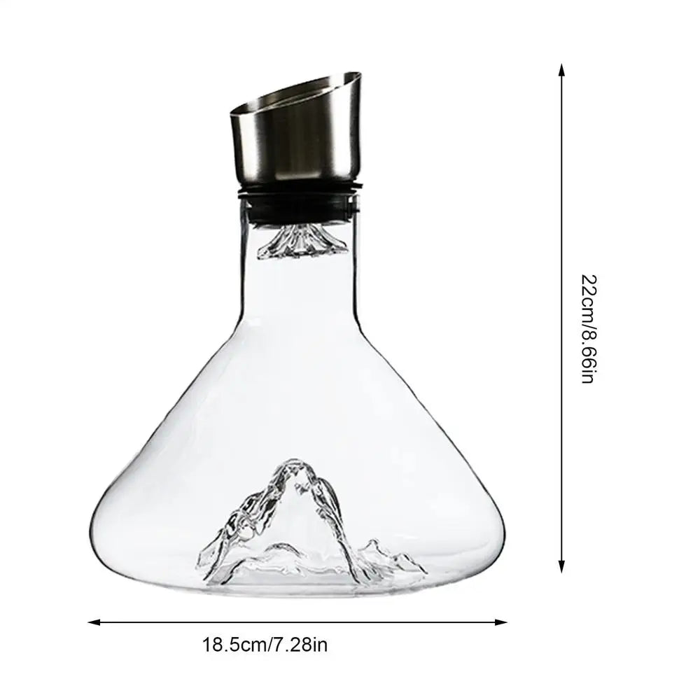 Wine Decanter 1500ml Crystal Glass Wine Carafe Bottle with Built-in-Dispenser Wine Hand-Held Aerator for White and Red Wine