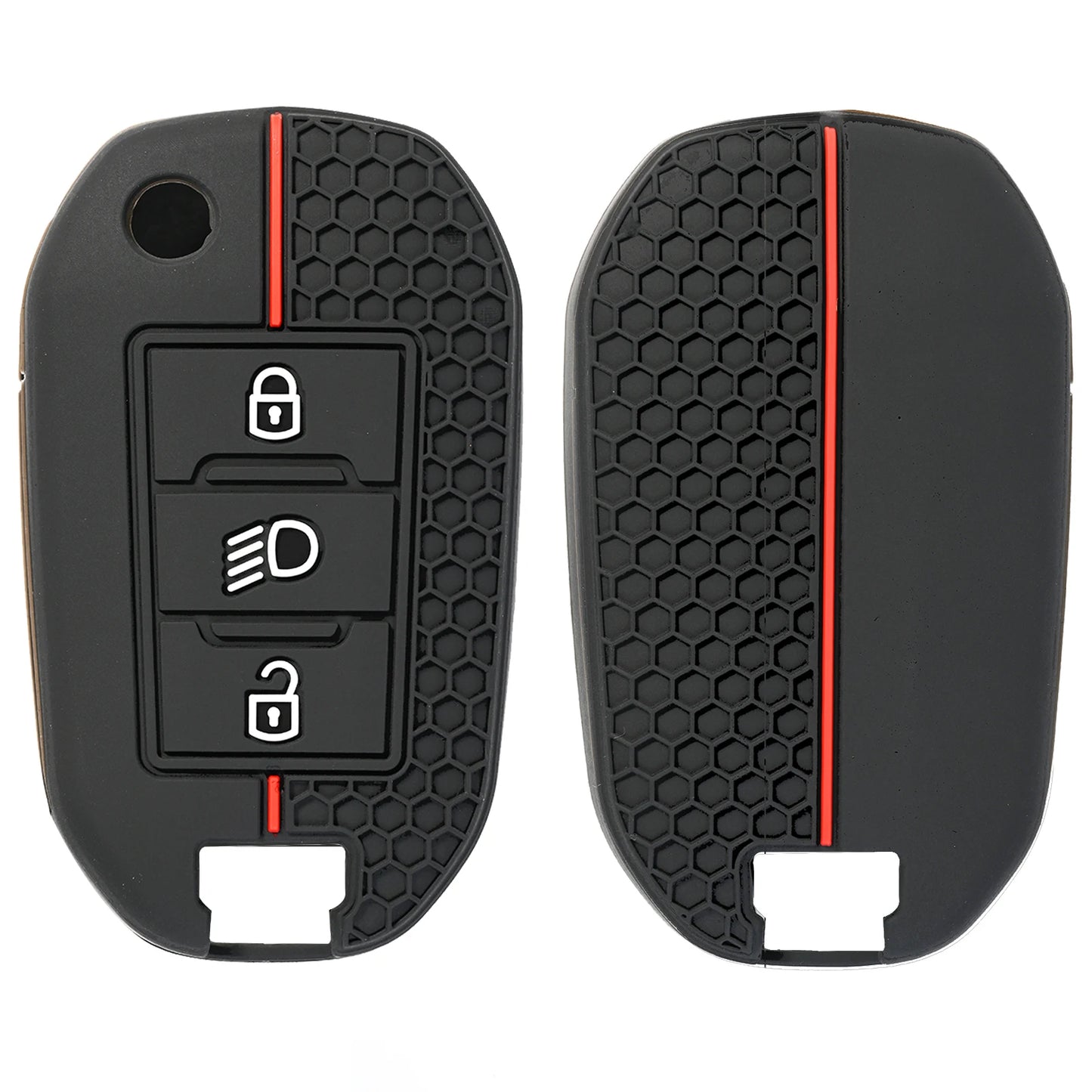 Remote Silicone Car Key Chain Ring Shell Cover Case Holder 3 Button For Peugeot 208 301 308 508 5008 3008 Citroen 2010 2021 2023