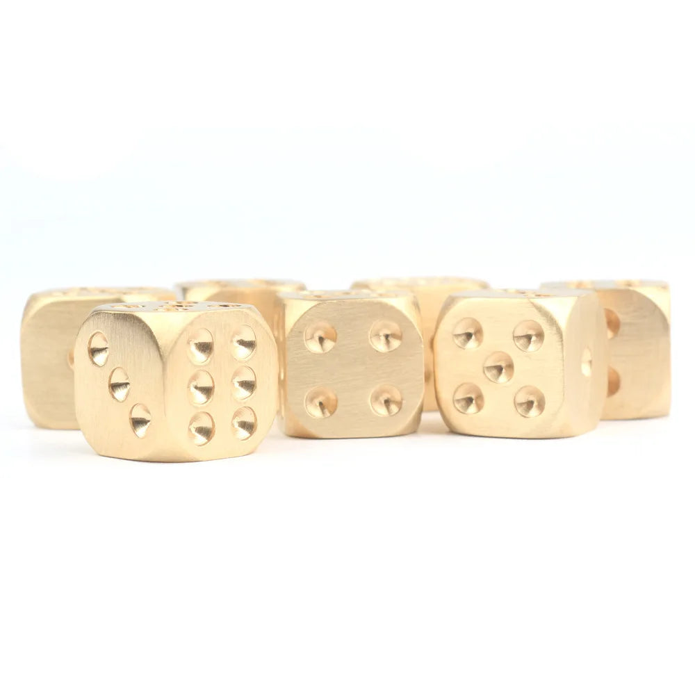 Brass Dice Pure Copper Metal Solid Dice Hand-polished Bar Supplies Creative Mahjong Sieve Entertainment Gambling Dice