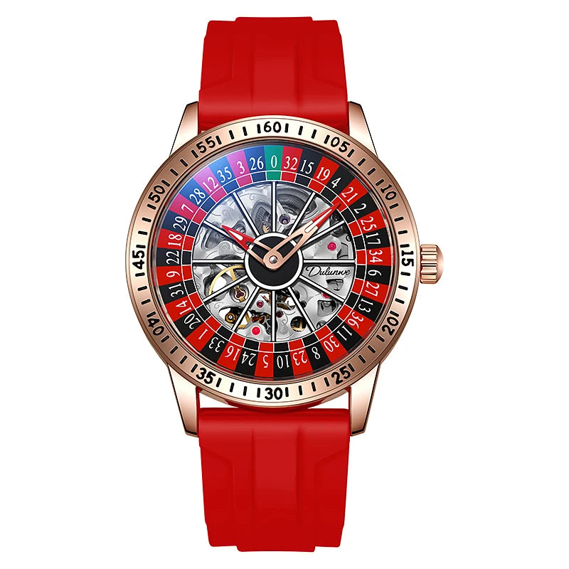 Gambling plate dial Luxury Brand Waterproof Mechanical Watches for Mens Fashion Automatic Skeleton Wristwatch Reloj Hombre