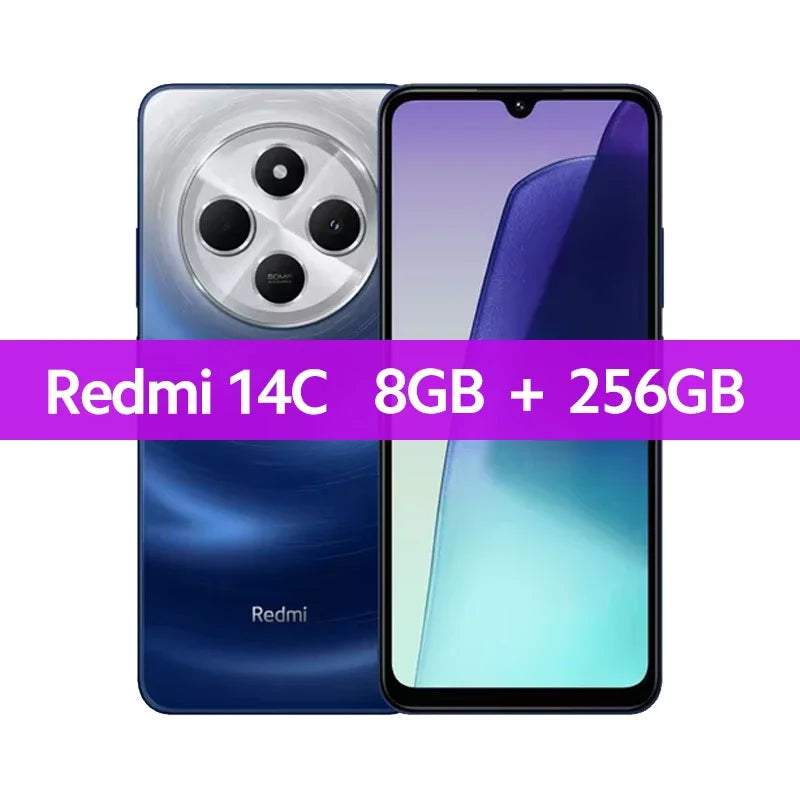 Xiaomi Global Version Redmi 14C Smartphone MediaTek Helio G81-Ultra 50MP AI Dual camera 5160mAh 6.88" 120Hz Display HyperOS