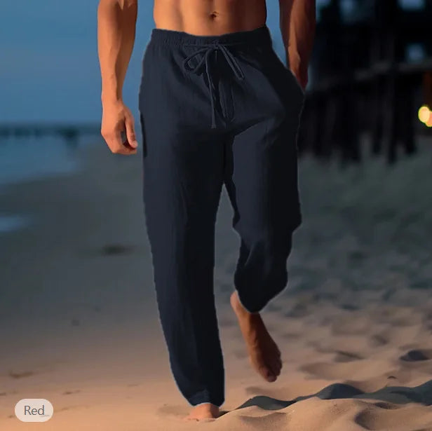 2024 America and Europe Fashion Leisure Cotton Pants Solid White Ankle-Length Trouser Plus Size Men Casual Drawstring Sweatpants