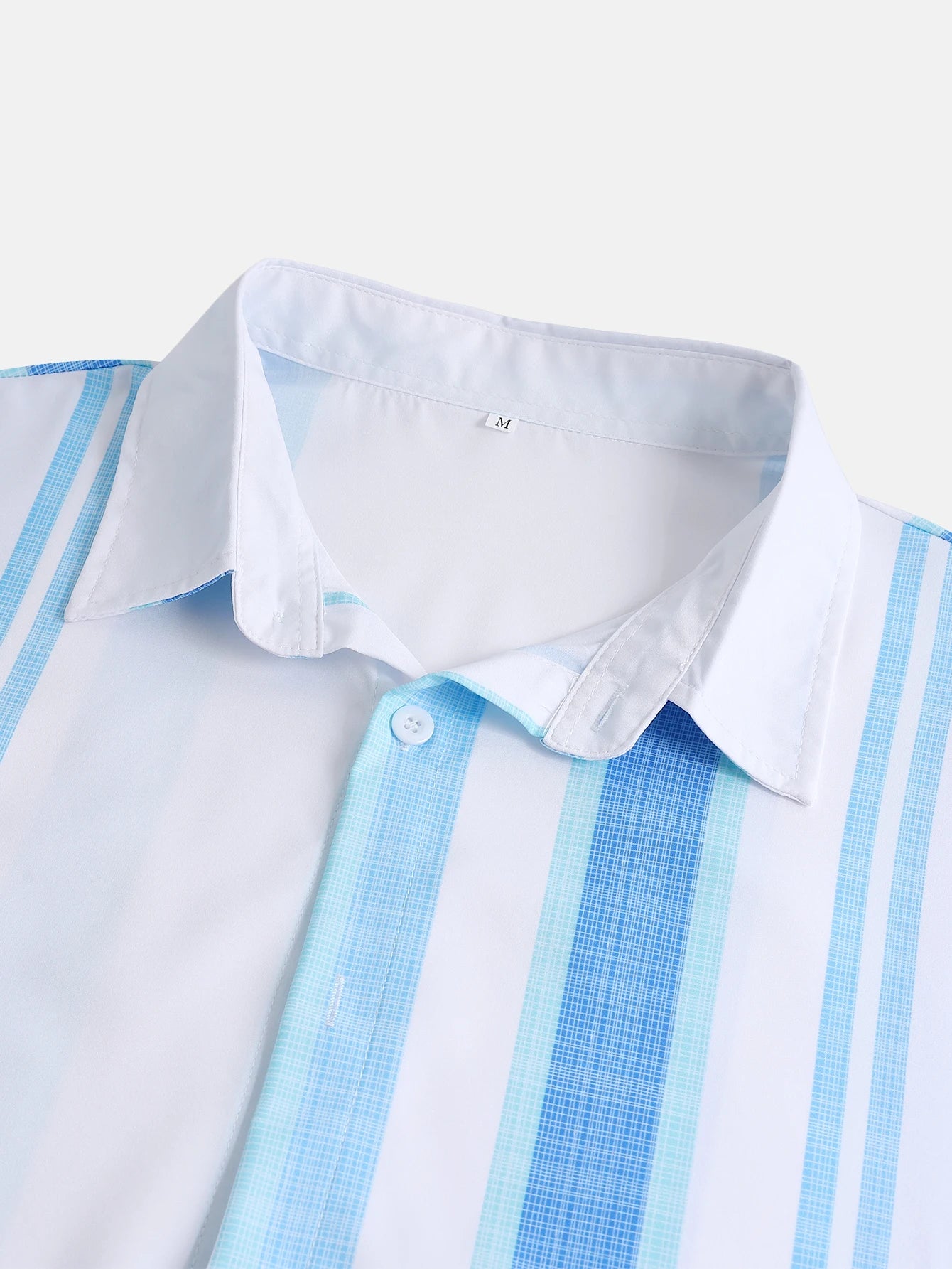 Men's Short Sleeve Button Down Shirt Summer Casual Lapel Striped Graphic Printed Shirt