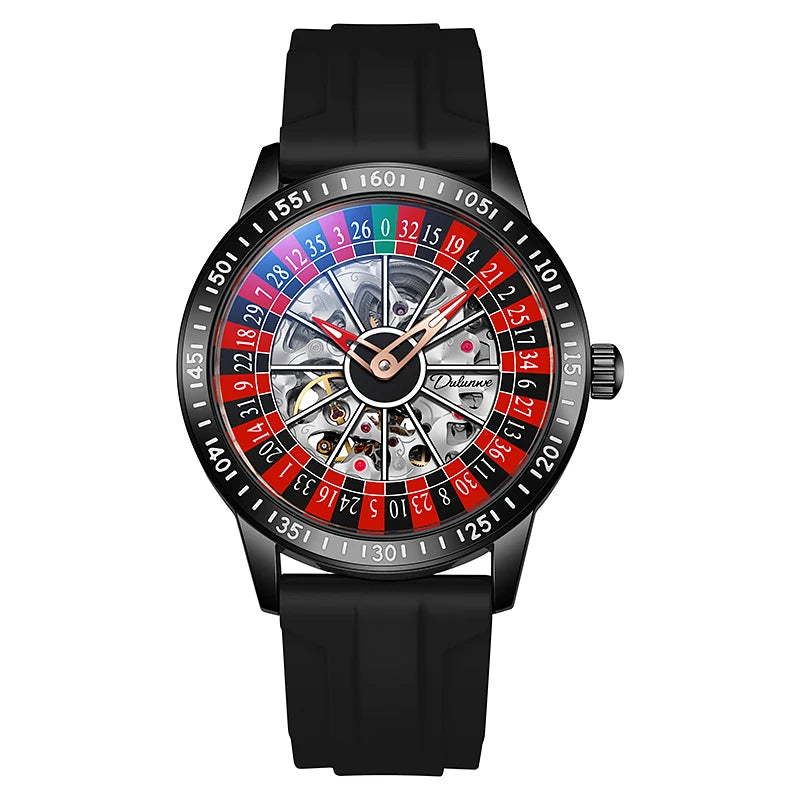 Gambling plate dial Luxury Brand Waterproof Mechanical Watches for Mens Fashion Automatic Skeleton Wristwatch Reloj Hombre