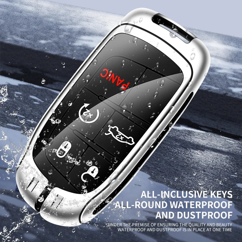 Zinc Alloy Leather Car Logo Key Cover Case For Jeep Grand Cherokee XJ Renegade Compass Wrangler JK TJ Patriot SRT Trail Hawk