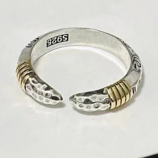 Men Ring 925 Sterling Silver Jewelry Male Retro Accessories Ancient Spear Head Open Mitsubishi Pattern Ring Gift For Boyfriend