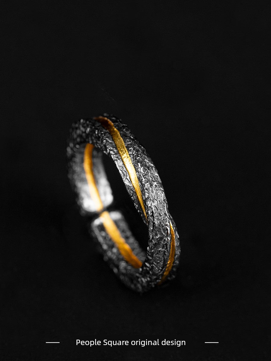 New Mobius Ring Sterling Silver Ring Niche Design High-Grade Gold Wrong Silver Couple Ring Men and Women Ring