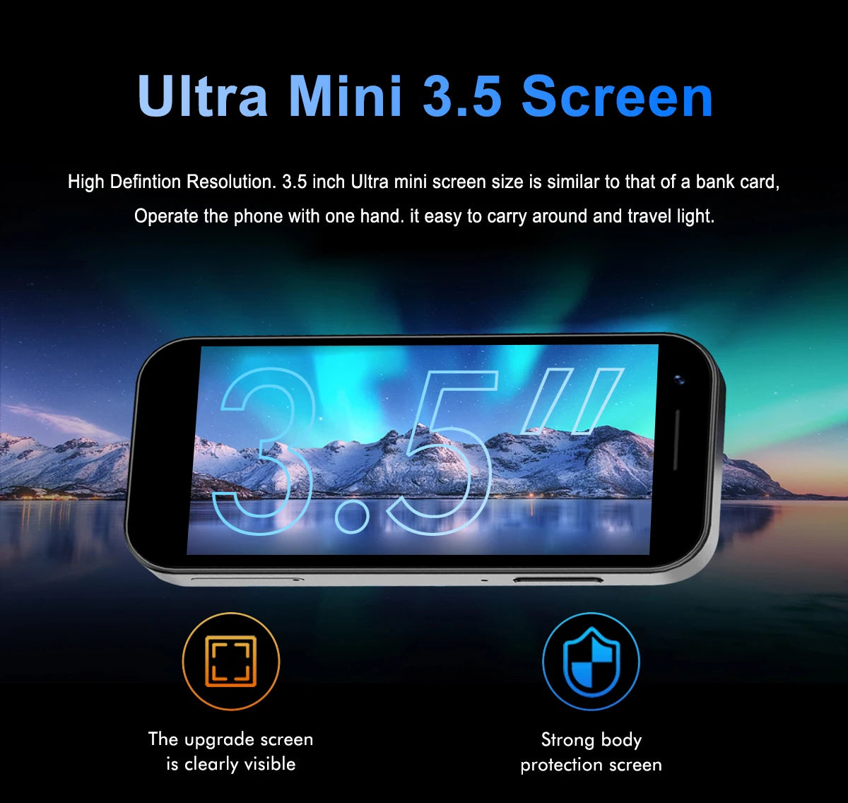 FUFFI-S24 Mini Phone,3.5 inch,2+16GB ROM,Google Play Store,Smartphone Android,Dual SIM,2+8MP,Cellphones.3G Network,Mobile phones