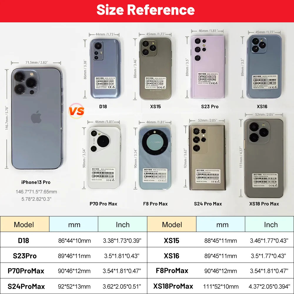 World Premiere SOYES P70 Pro Max Mini Smartphone Android8.1 3.0 Inches 16GB 2000mAh Face ID Dual SIM Standby Play Store 3G