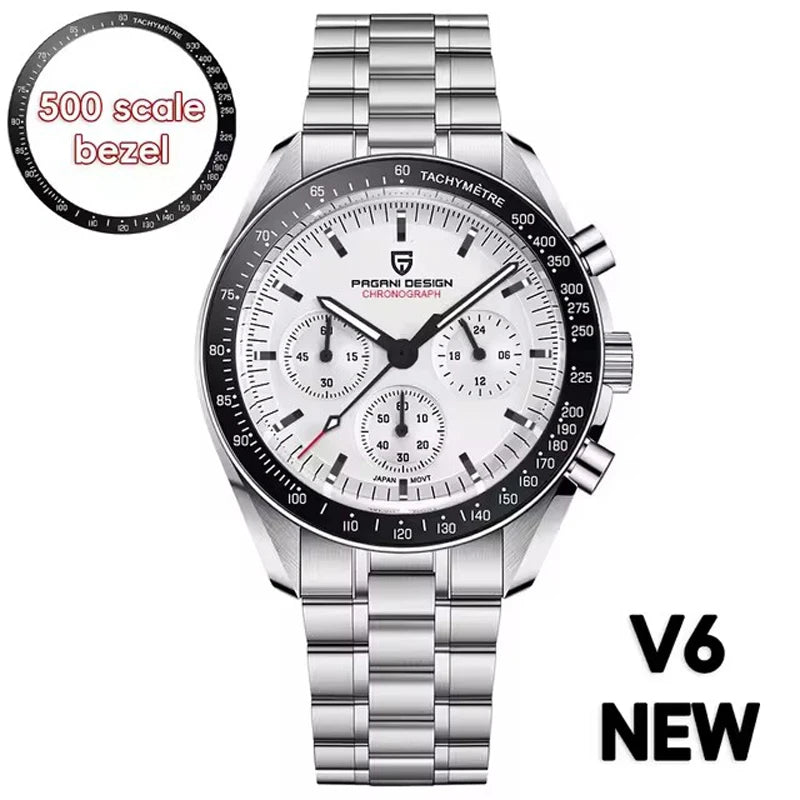 PAGANI DESIGN 2024 New V5 Moon Mens Watches Quartz Watch For Men Chronograph Sapphire Mirror Waterproof Clock Gift Reloj Hombre