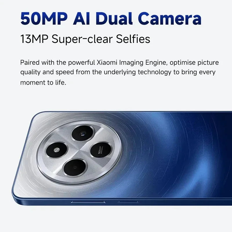 Xiaomi Global Version Redmi 14C Smartphone MediaTek Helio G81-Ultra 50MP AI Dual camera 5160mAh 6.88" 120Hz Display HyperOS