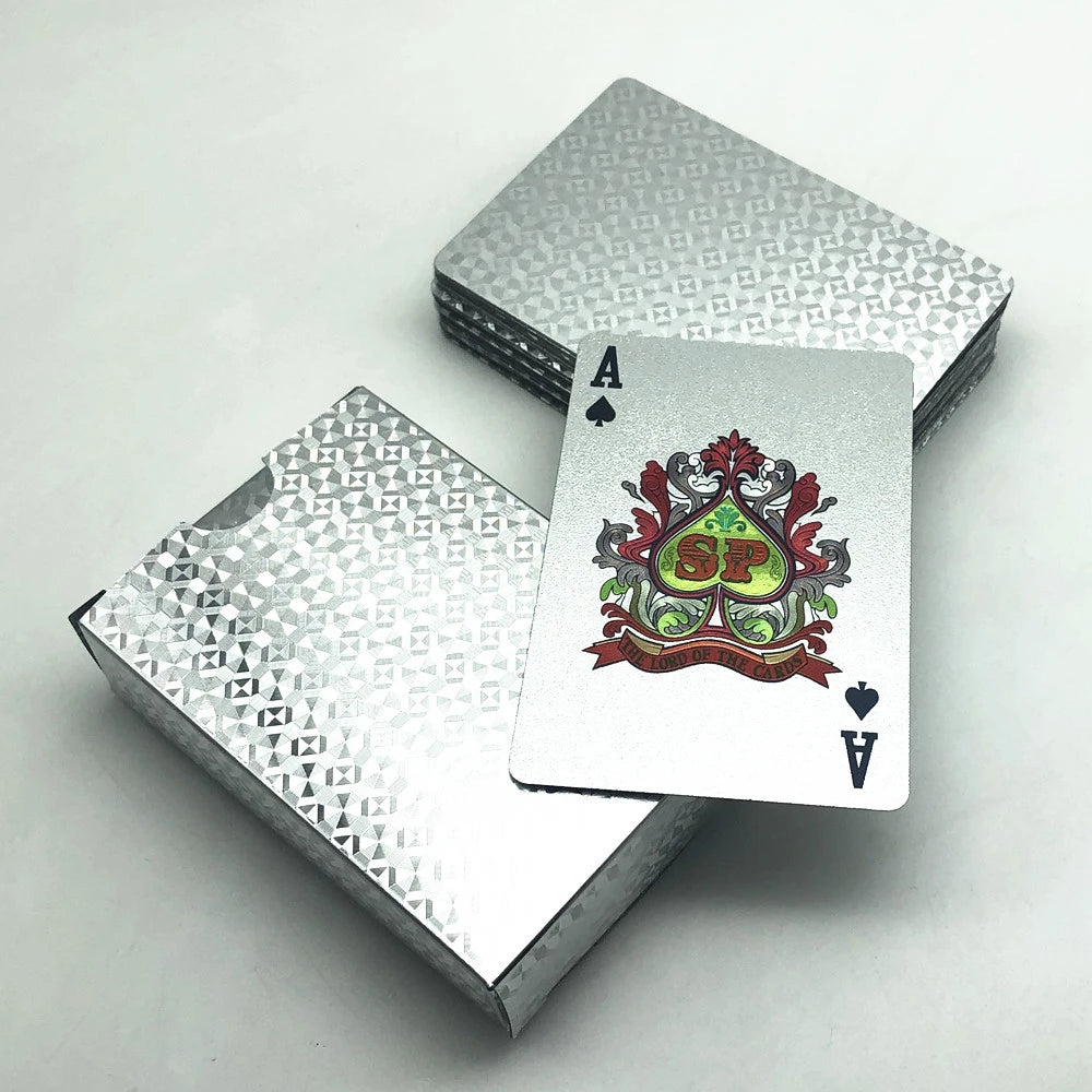 New Gold Playing Cards Plastic Poker Game Deck Foil Pokers Pack Magic Waterproof Card Gift Collection Gambling Board Game