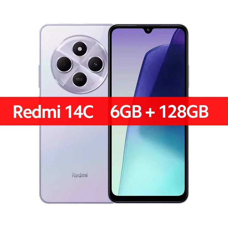 Xiaomi Global Version Redmi 14C Smartphone MediaTek Helio G81-Ultra 50MP AI Dual camera 5160mAh 6.88" 120Hz Display HyperOS