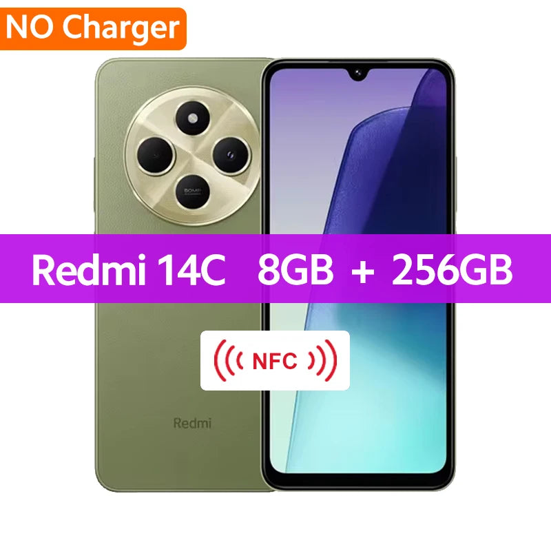 Xiaomi Global Version Redmi 14C Smartphone MediaTek Helio G81-Ultra 50MP AI Dual camera 5160mAh 6.88" 120Hz Display HyperOS