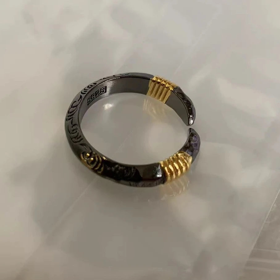 Men Ring 925 Sterling Silver Jewelry Male Retro Accessories Ancient Spear Head Open Mitsubishi Pattern Ring Gift For Boyfriend