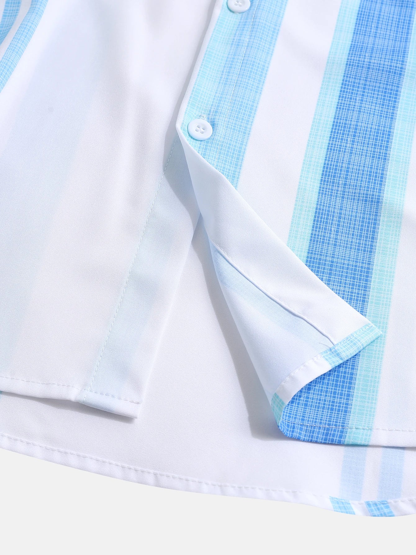 Men's Short Sleeve Button Down Shirt Summer Casual Lapel Striped Graphic Printed Shirt