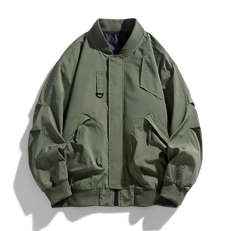 Bomber Jacket Men Workwear Cargo Jacket Outwear Autumn Plus Size Jacket Men's Pocket Loose Fashion Brand Coat 130kg 8XL