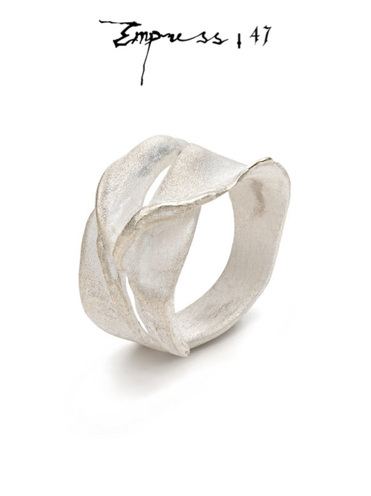 Empress47cermin Moon Flap Ring Original Design Normcore 925 Silver Ring Men and Women Daily Work Clothing Gift