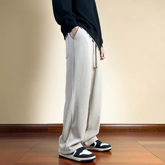 Corduroy Pants Men's Spring and Autumn Men's Straight Casual Trousers American Retro Loose Loose Pants Boys' Sweatpants