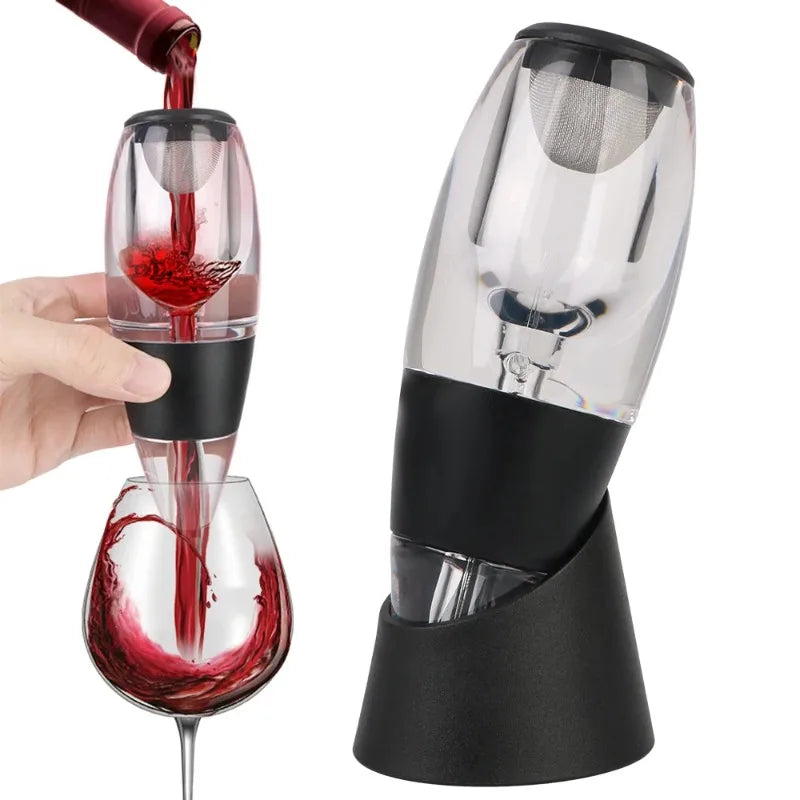 Professional Wine Decanter Pourer With Filter and Base Quick Sobering Wine Whisky Aerator Dispenser For Bar Party Kitchen