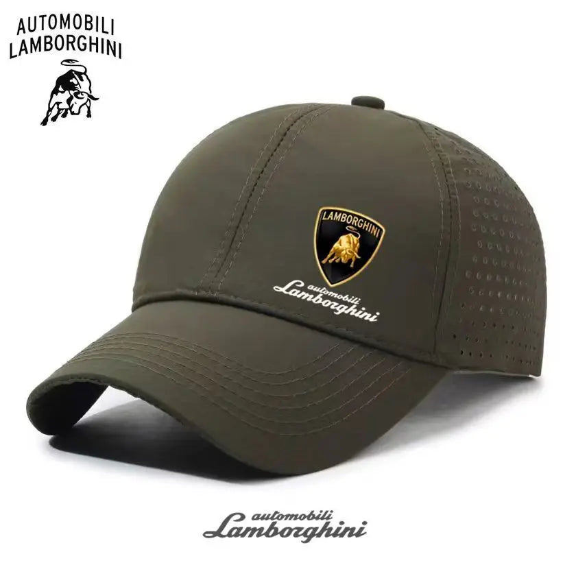 Lamborghini breathable mesh cap for spring and summer outdoor cycling, fashionable and breathable baseball cap