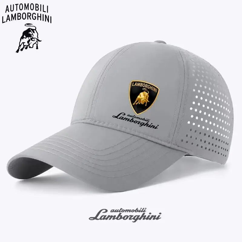 Lamborghini breathable mesh cap for spring and summer outdoor cycling, fashionable and breathable baseball cap